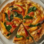 Sliced Tortilla Quiche served elegantly on a fine dining plate